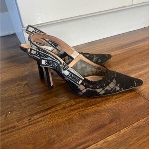 Dior j’adior Black Lace Slingback Pumps US 8